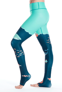 Under The Sea Leggings - Teal/Blue