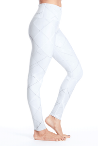 Marble Tiles Leggings - White